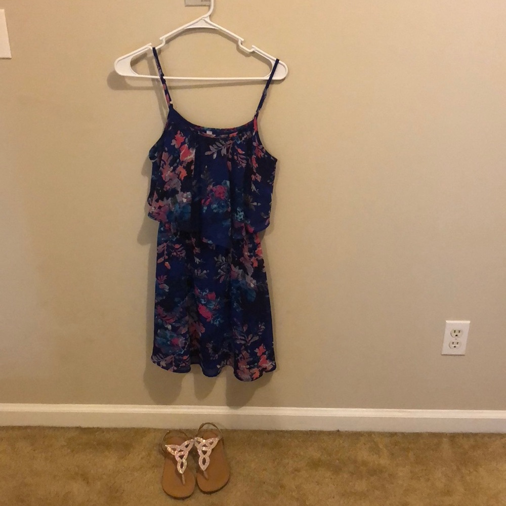 Beautiful blue dress with pink florals